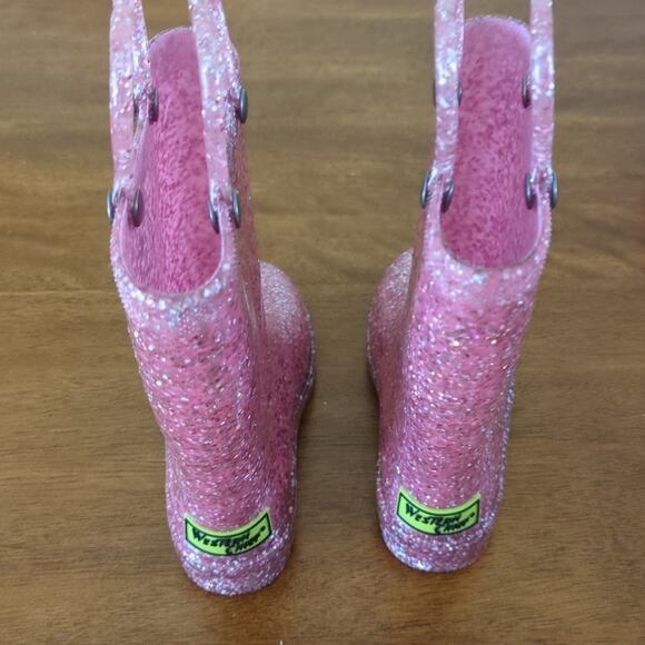 Western Chief Toddler Girls' Abby Shimmer Glitter light up Rain boots size 6 GUC - Picture 6 of 11